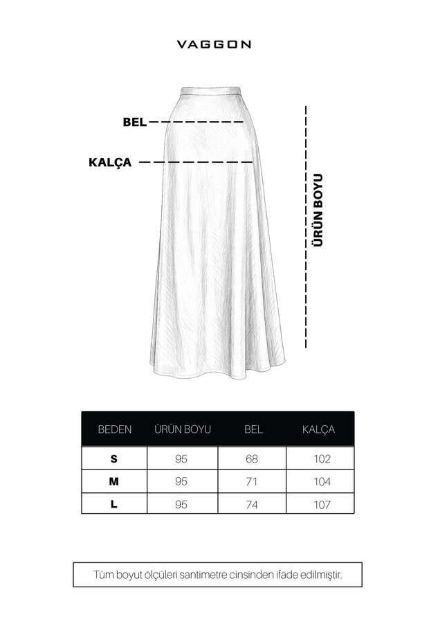 Yüksek Bel Basic Saten Etek - 5