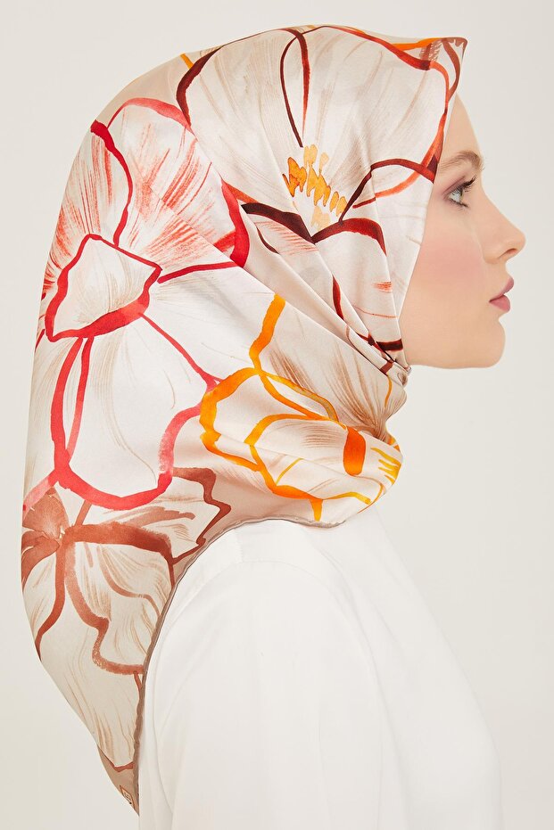 Eșarfă de mătase - 9110D-07 - Tivil - 4