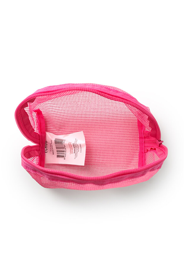 Mesh Makyaj Çantası Pembe - 7