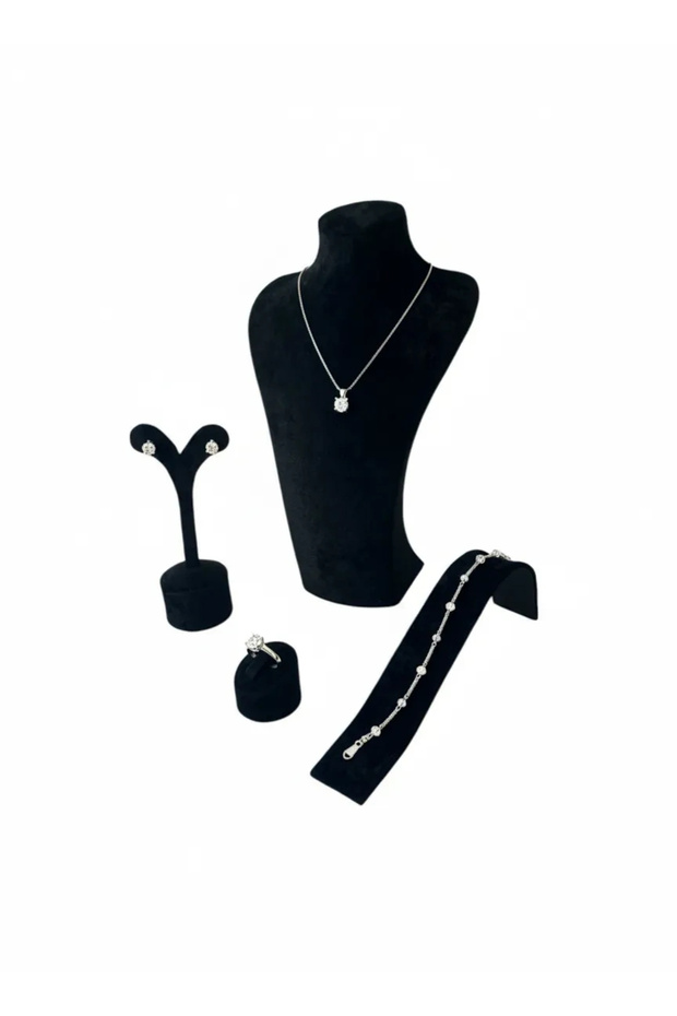 Domestic Production Suede Fabric Black Color Mini Display Jewelry Display Manikin