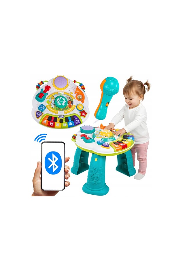 2in1 Interactive Table, Kids Melody, Multifunctional, with Busy Board Activities, Bluetooth Function