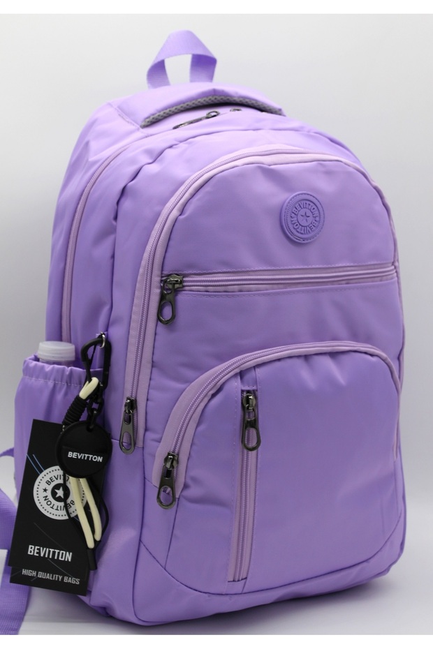 Luxury Satin Waterproof Fabric Lilac Large Size School Backpack and Travel Bag // 1700.
