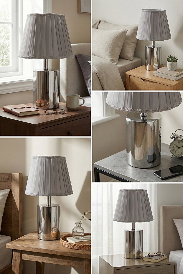 Samara Gümüş Çift Abajur - 3