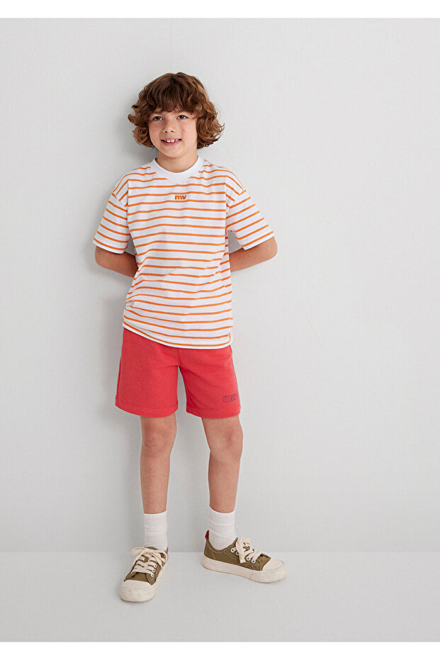 Baskılı Pembe Şort 6410008-71107 - 1