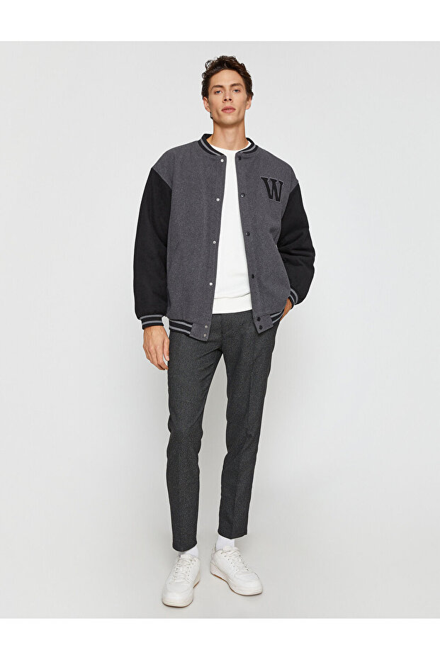 Basic Woven Trousers Buttoned