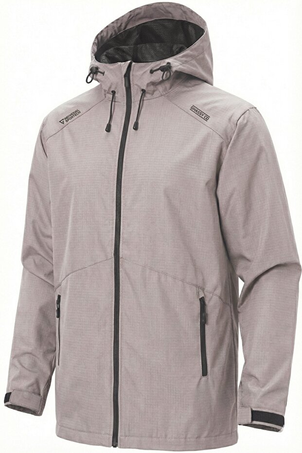 Men's Windbreaker/Raincoat Outdoor Shoulder Detailed Transitional Smoked Sports Jacket