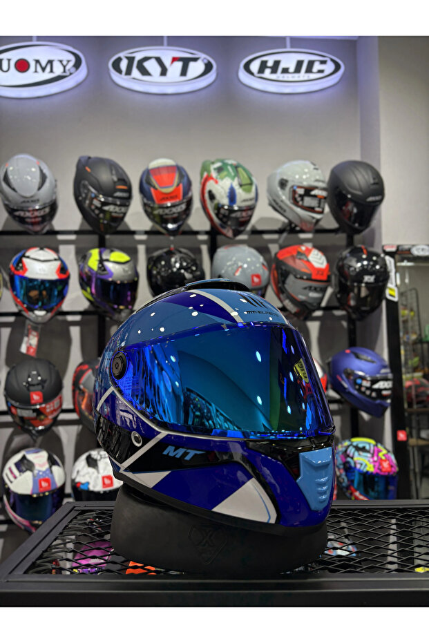 THUNDER 4 GLOSS BLUE KASK (ŞEFFAF VİZÖRLÜ) - 3
