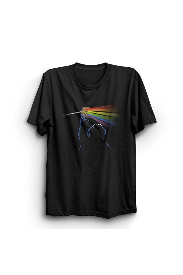 تي شيرت أسود مطبوع للجنسين من Pink Floyd مصنوع من القطن بنسبة 100%