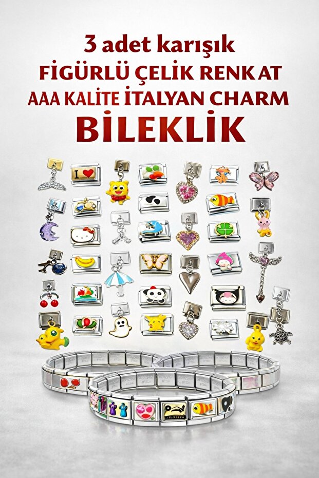 3'LÜ ÇELİK AJDA BİLEKLİK - 1