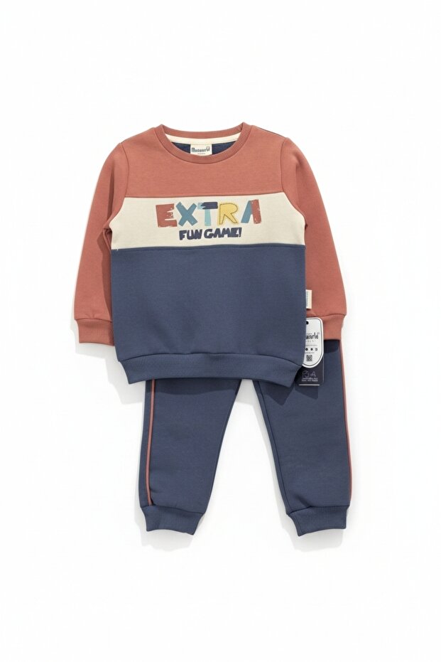 Color Blocked Extra Lettering Tracksuit Set