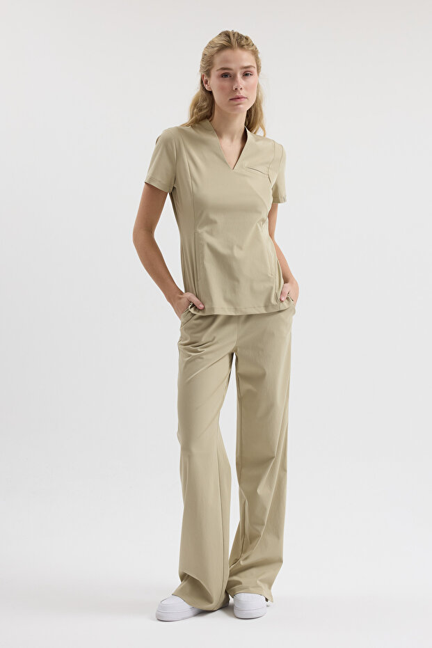 Bloom Bej Scrubs Üst - 1