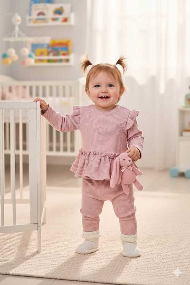 Double Heart Baby Girl Set