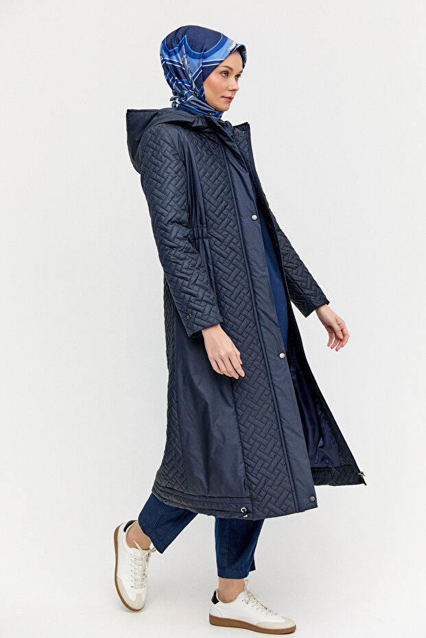 Kapüşonlu Kapitone Kaban - 3