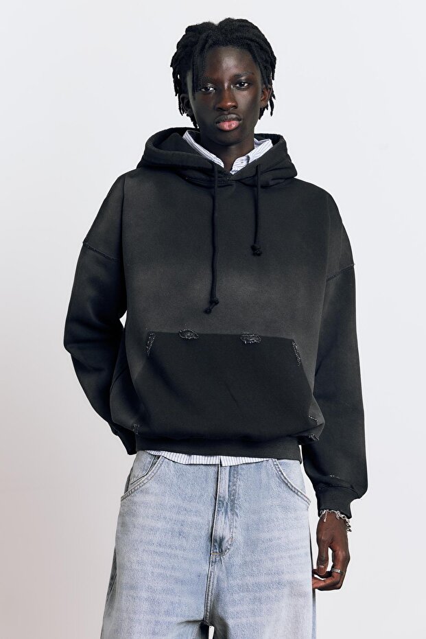 Delaveli kapüşonlu sweatshirt - 2