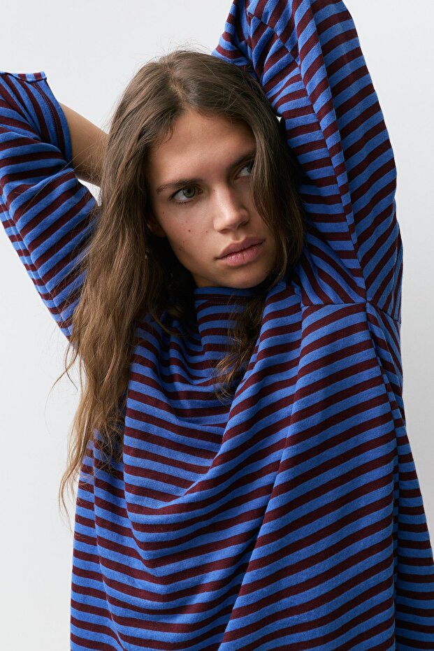 Uzun kollu çizgili tişört - 5