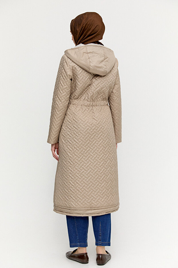 Kapüşonlu Kapitone Kaban - 6