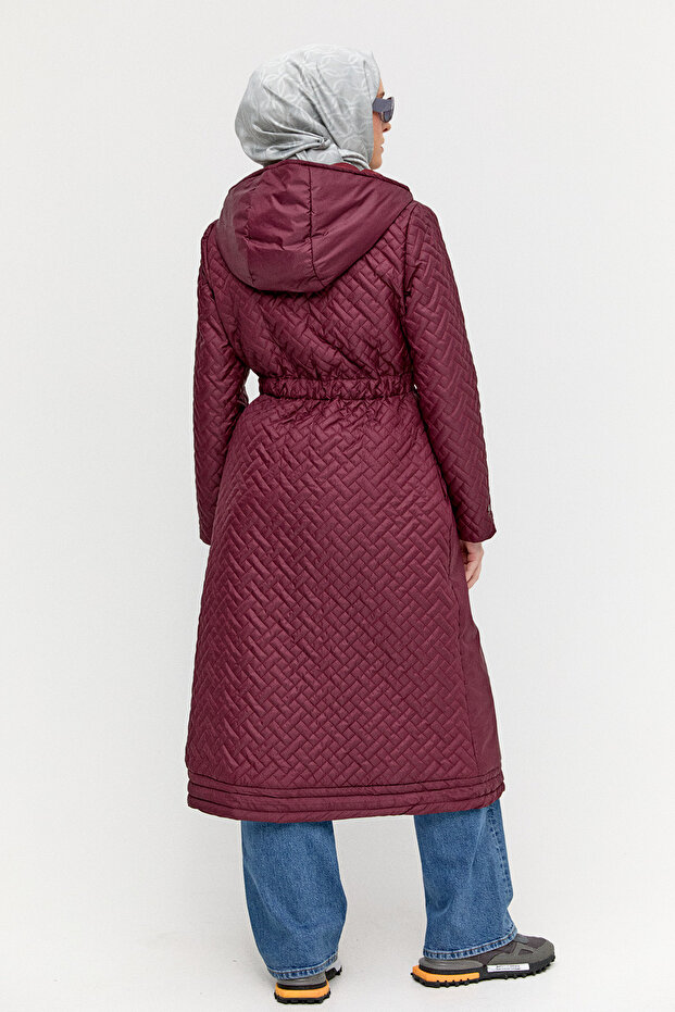 Kapüşonlu Kapitone Kaban - 5