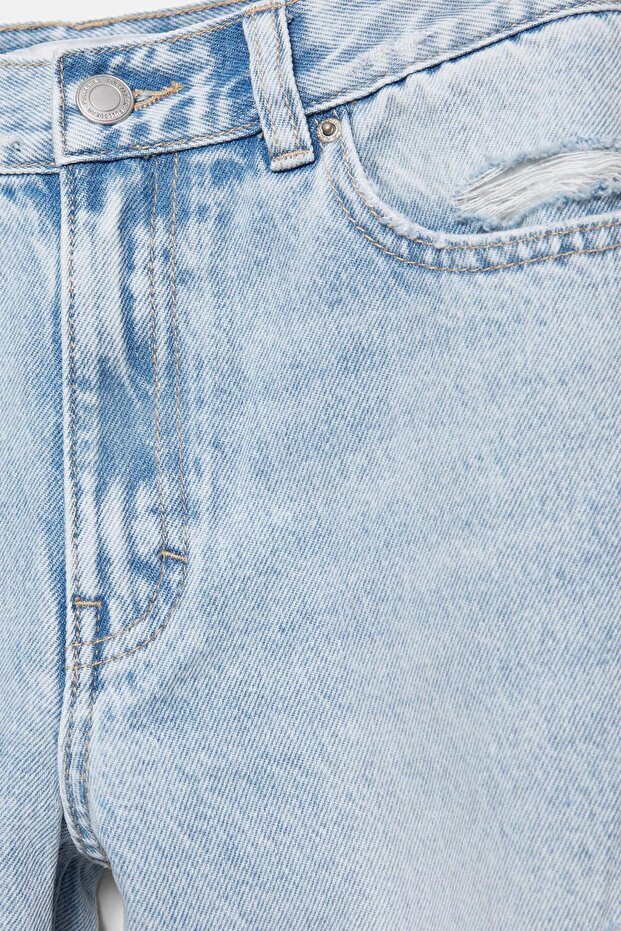 Yırtık mom fit jean - 8