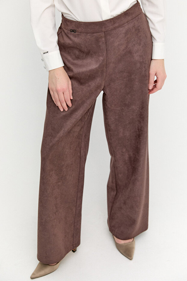 Süet Boru Paça Pantolon - 2
