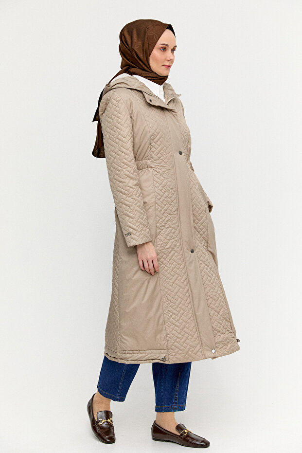 Kapüşonlu Kapitone Kaban - 2