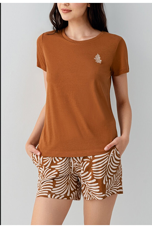 Kadın, Modal, (Çorap Hediyeli), Şort Takım - 3