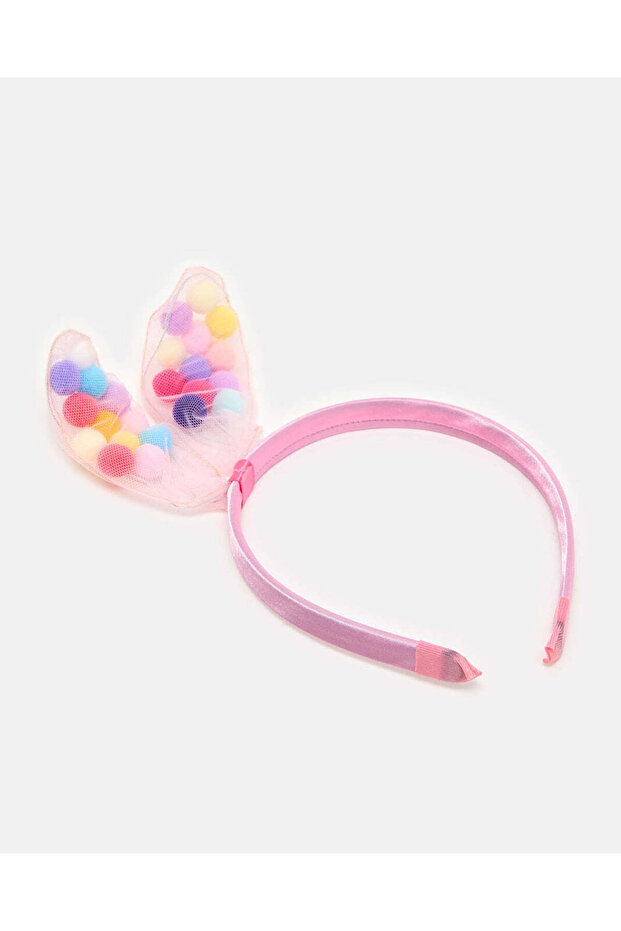 Girls Pink Pom Pom Headband