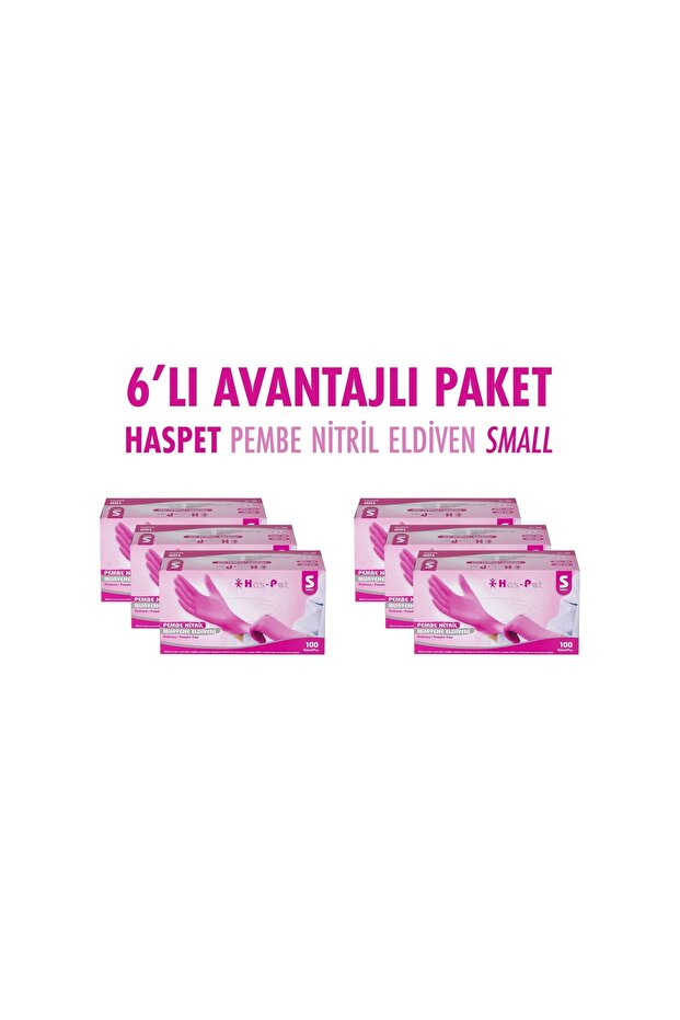 PEMBE NİTRİL ELDİVEN SMALL HASPET - 1