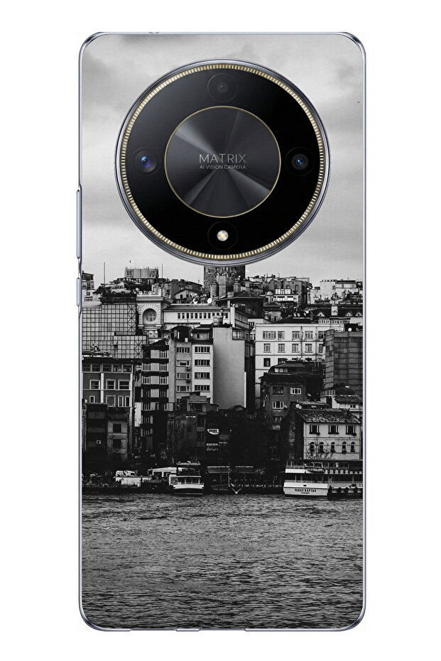 Honor X9B Compatible Galata Tower and Sea View Printed Silicone Case - 1