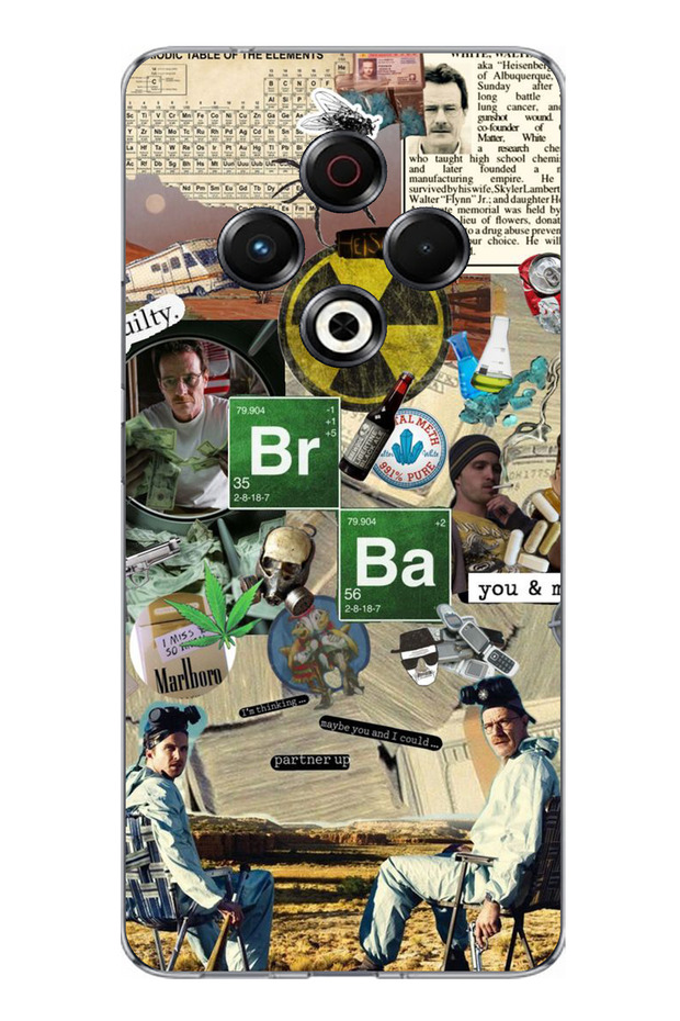 حافظة سيليكون متوافقة مع هاتف Tecno Spark 30 من Breaking Bad Collage مطبوع - 1