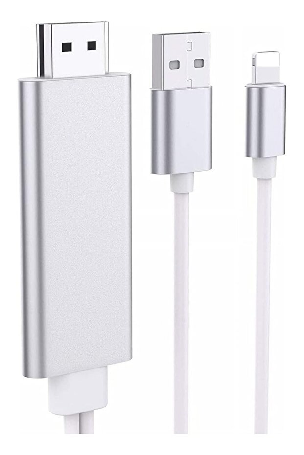 For Apple to HDMI Cable for iPhone to TV, Compatible for iPhone iPad to HDMI Cable Cord, 5.8FT 1080P