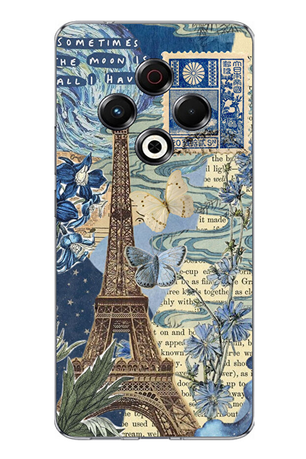 حافظة سيليكون متوافقة مع هاتف Tecno Spark 30 باريس وبرج ايفل مطبوع - 1