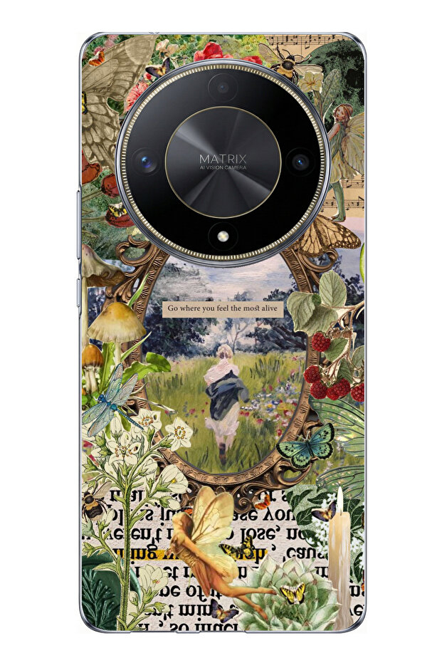 حافظة سيليكون متوافقة مع هاتف Honor X9B باللون الأخضر الطبيعي مطبوع - 1