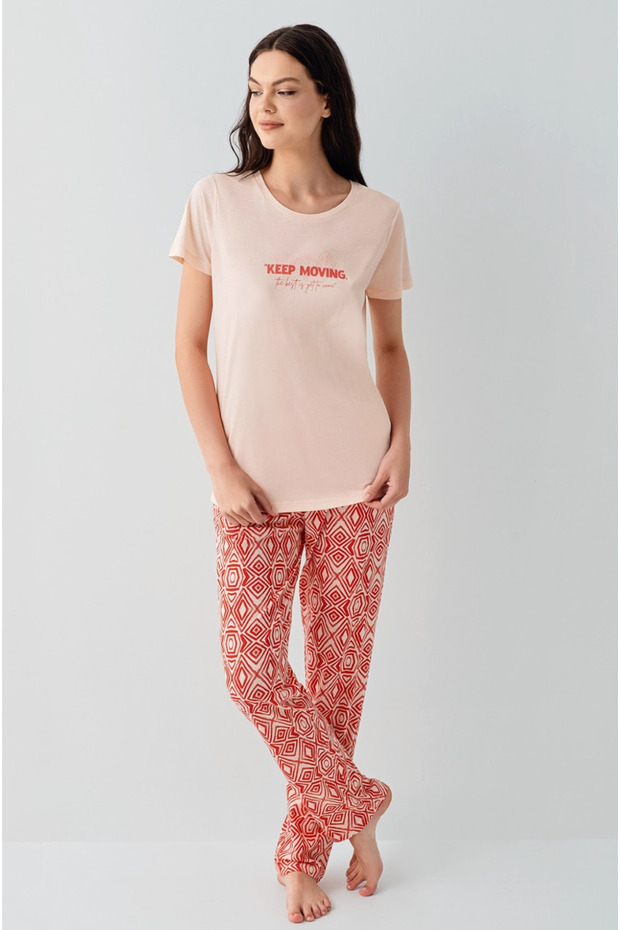 Women'S, Modal, (with Socks as a Gift), Round Neck T-Shirt Pajama Set