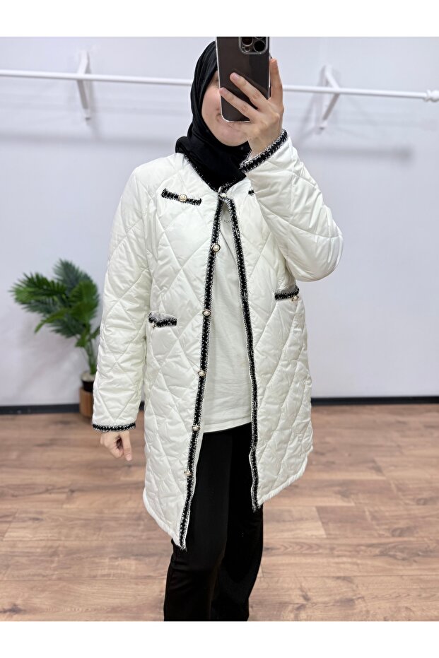 İncili Kapitone Mont - 2