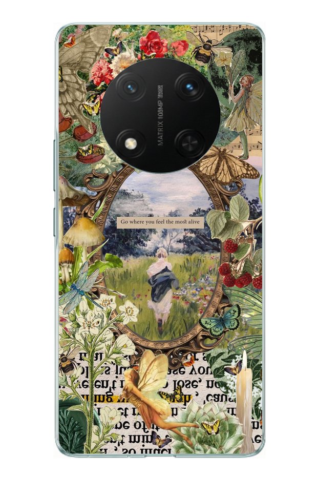 Honor X9C Compatible Green Nature Printed Silicone Case