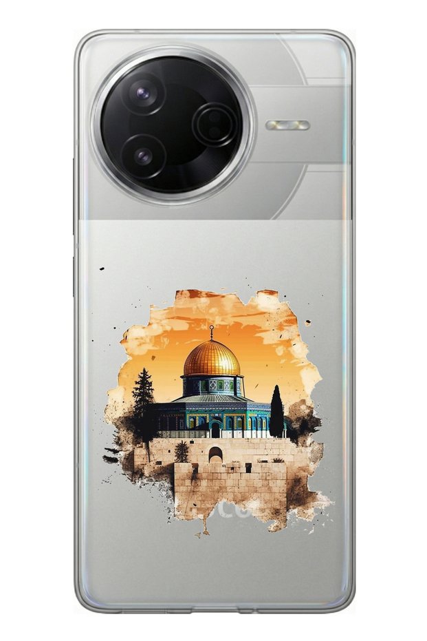 حافظة سيليكون مطبوع متوافقة مع Poco F7 Pro بتصميم المسجد الأقصى