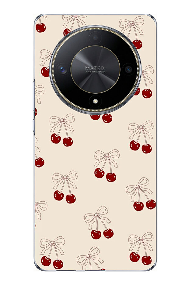 حافظة سيليكون متوافقة مع Honor X9B من نوع Fiyonklu Kirazlar مطبوع - 1