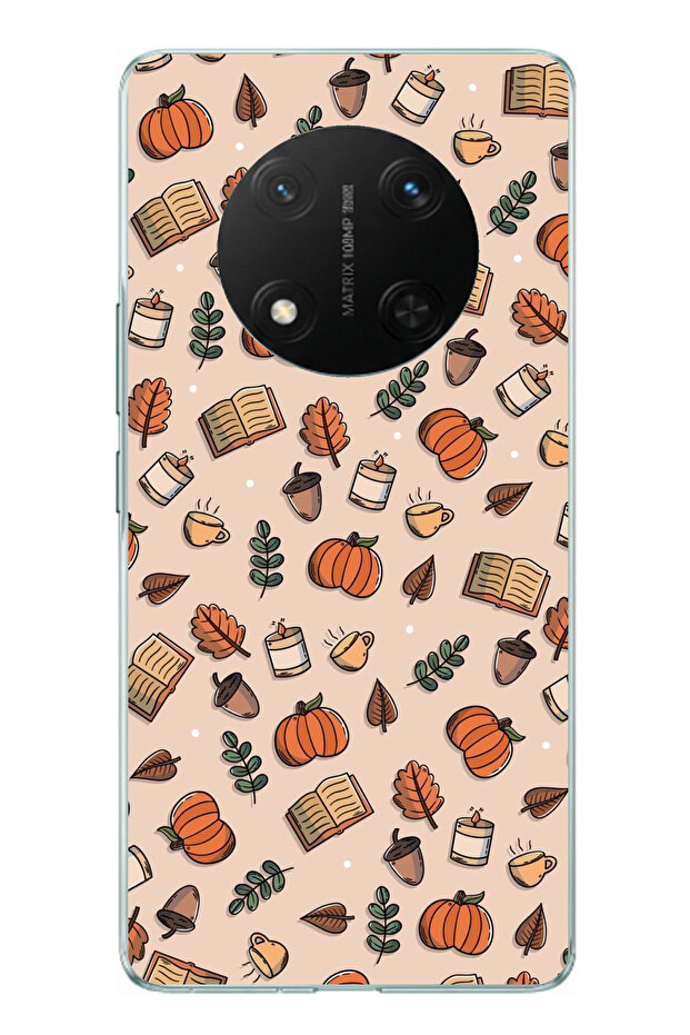 Honor X9C Compatible Autumn Pumpkin Printed Silicone Case - 1