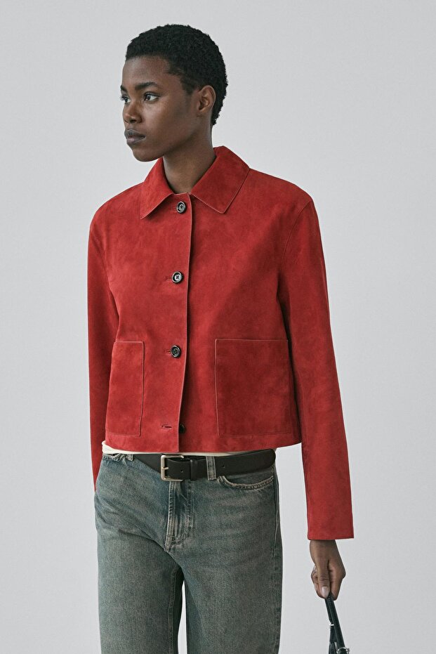 Kısa süet deri ceket - 2