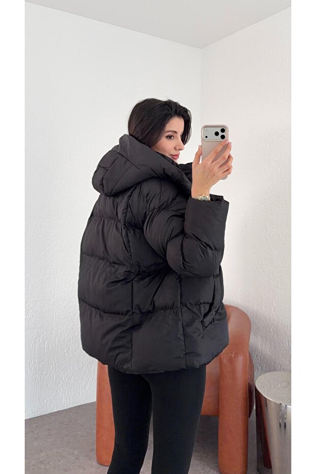 Siyah Premium Şişme Mont - 2