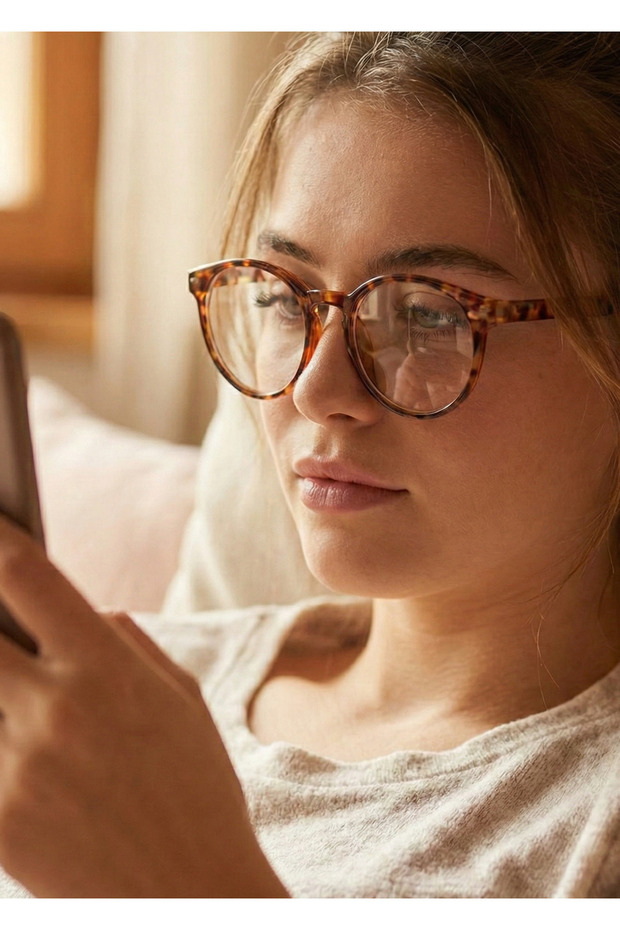 موديل عصري للجنسين بتصميم جلد الفهد مع حماية من الضوء الأزرق - 3