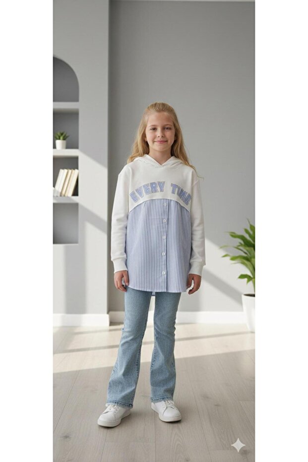 Children's Shirt Detailed Sweatshirt