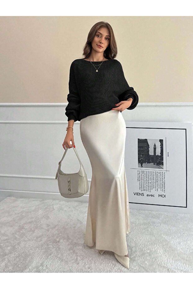 Sırt Dekolteli Triko Kazak - 5