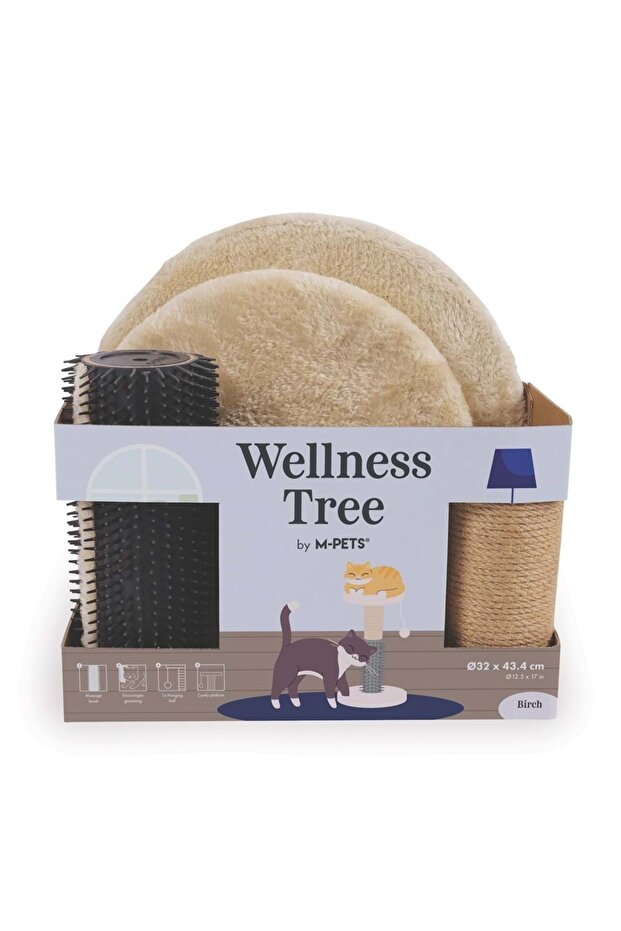 منتج WELLNESS لحك القطط مصنوع من خشب البتولا البني