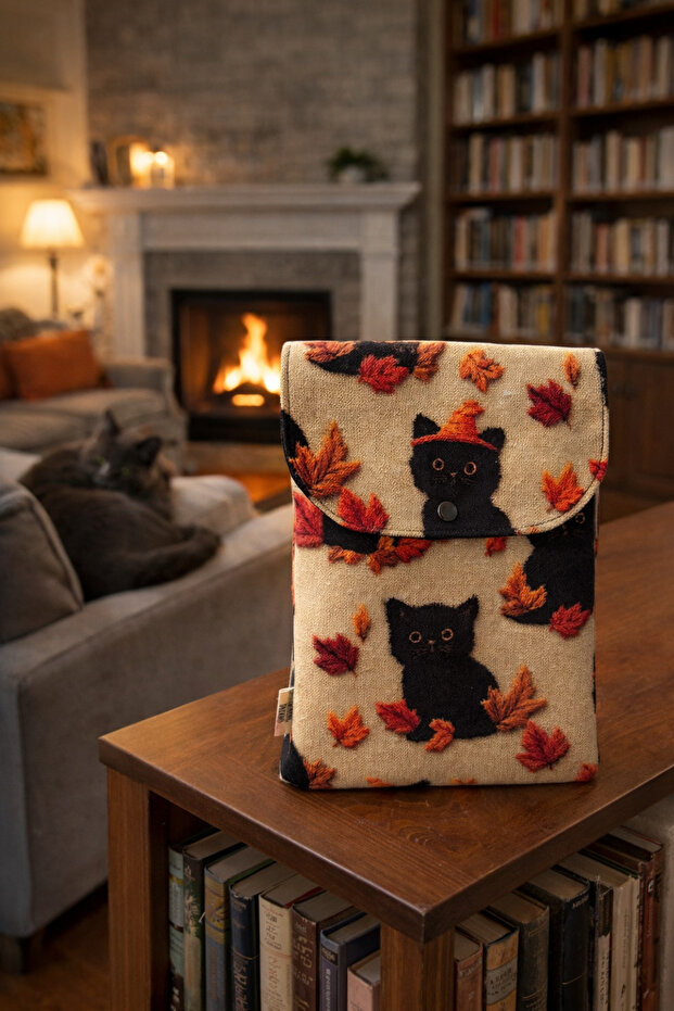 Black Cat Cover Book Case - Without Handle