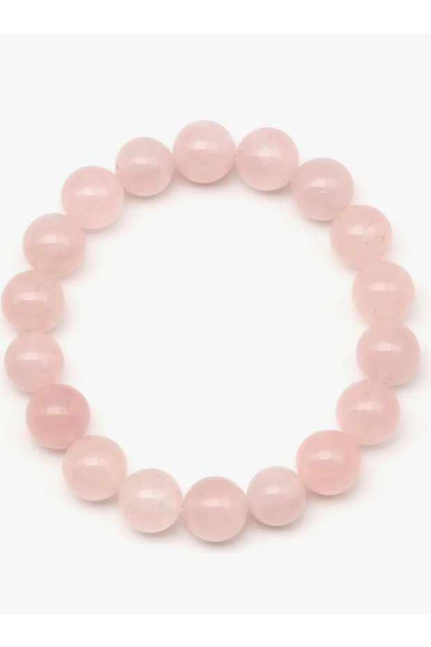 Pink Quartz Good Quality Natural Stone Bracelet 10 mm Round Cut