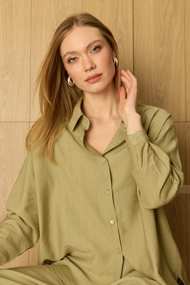 Basic Düğmeli Salaş Krinkıl 2 Li Takım - 2