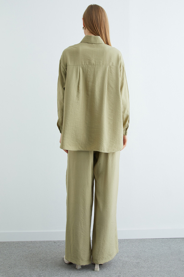 Basic Düğmeli Salaş Krinkıl 2 Li Takım - 7