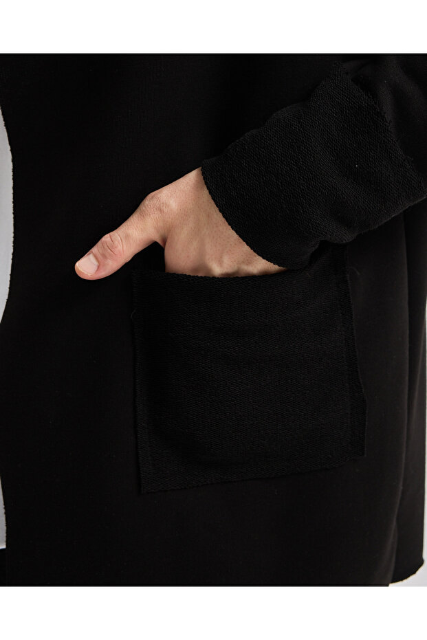 2 iplik Kapüşonlu Ters Manşet Panço - 6