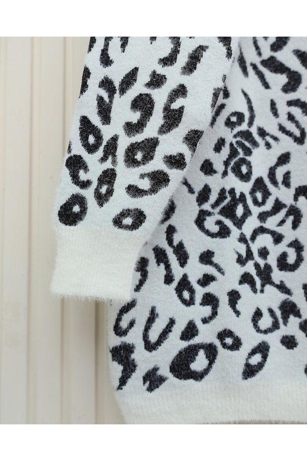 سترة مزخرفة بأوراق الشجر ذات شعر كثيف - 4